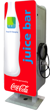 ev car charging with advertising