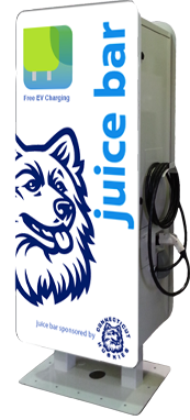 ev charging station with advertising or branding usa